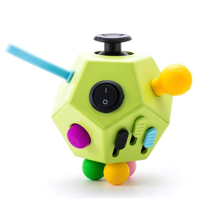 Fidget Dodecagon Toys,12 Sided Cube Toys Relieves Stress and Anxiety for Kids and Adults with ADD,OCD,ADHD,Autism (Green/B1)